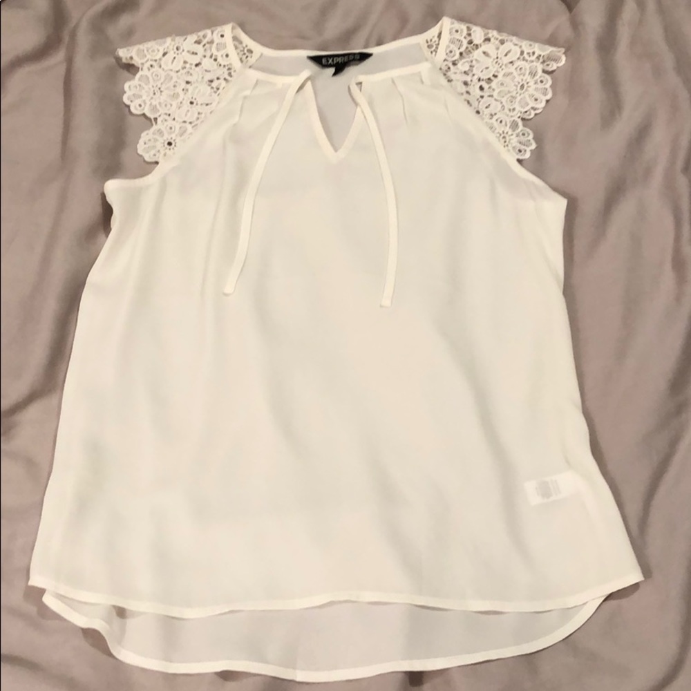 Express XS lace cream top